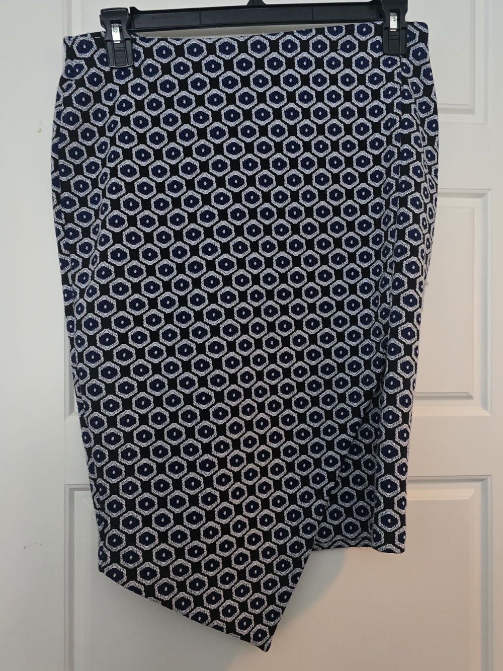 M&S Navy & White Geometric Skirt Suit Set - Picture 3 of 7